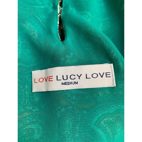 Y2K Lucy Love Multicolored Paisley Print Strappy Mini Shift Dress Women's Medium - Picture 9 of 9